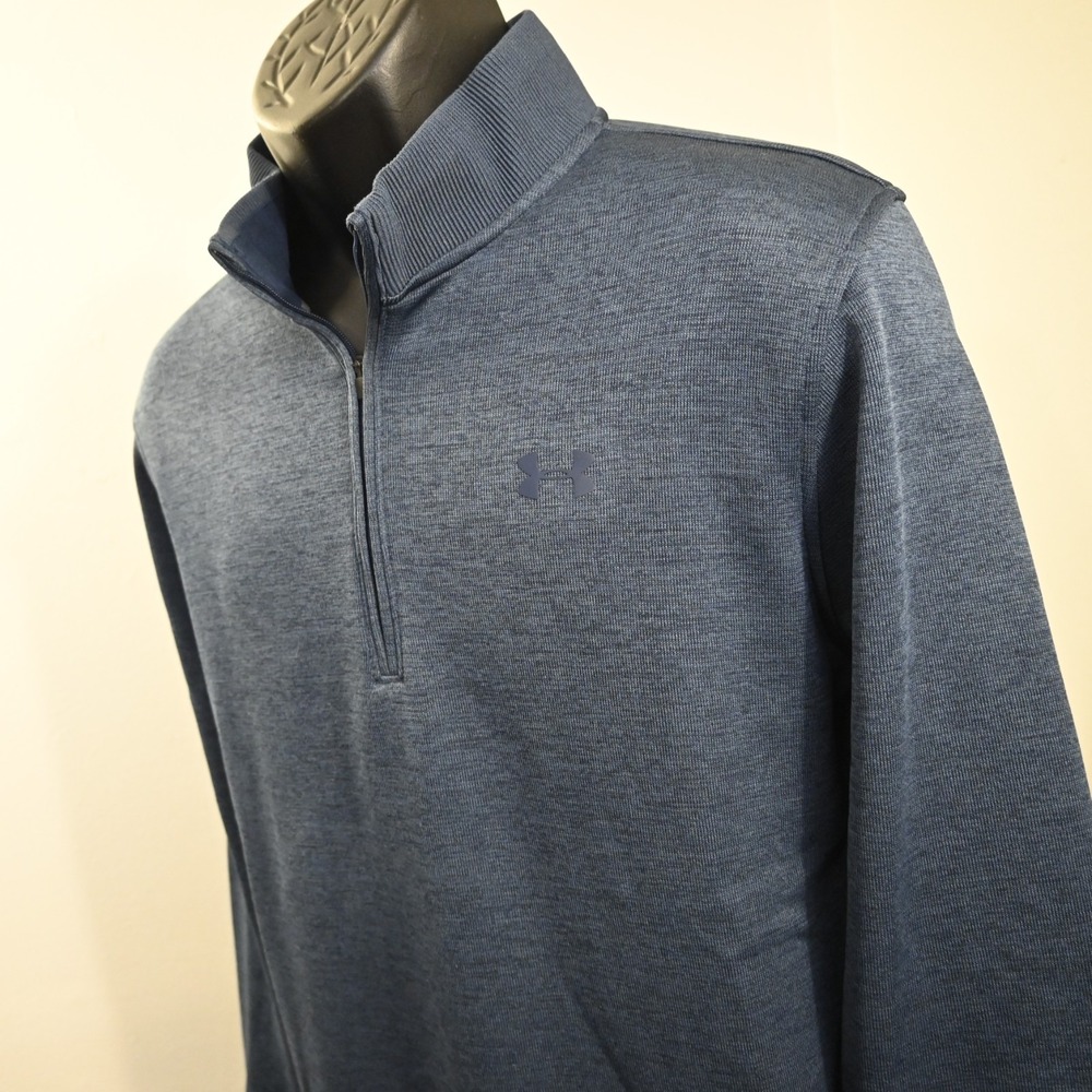 Under Armour‎ Golf 1/4 Zip Fleece Jacket Mens Large Blue ColdGear Storm Pullover